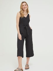 FatFace Black Linen Blend Aderyn Jumpsuit - Image 1 of 4