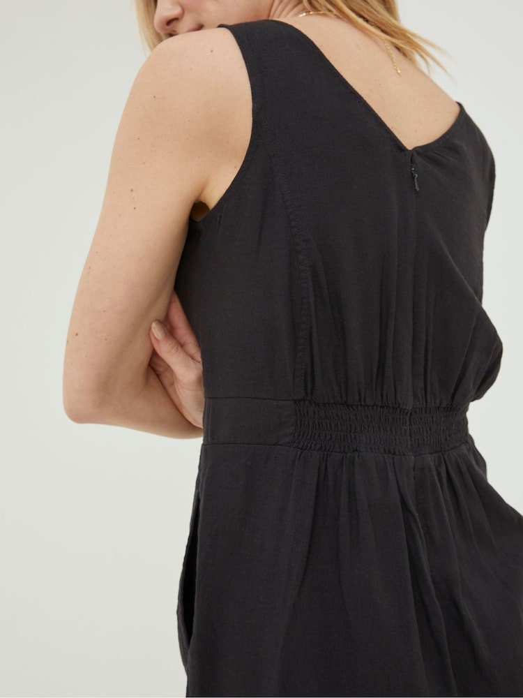 FatFace Black Linen Blend Aderyn Jumpsuit - Image 4 of 4