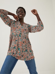 FatFace Orange Poppy Sketch Floral Tunic - Image 1 of 5