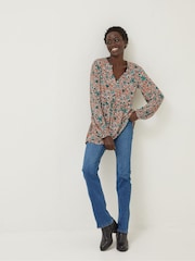 FatFace Orange Poppy Sketch Floral Tunic - Image 2 of 5