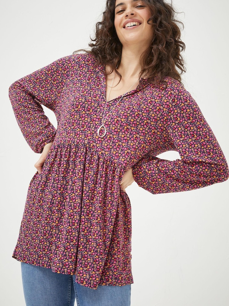FatFace Red Poppy Retro Ditsy Tunic - Image 1 of 4