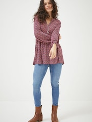 FatFace Red Poppy Retro Ditsy Tunic - Image 2 of 4