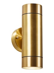 BHS Brass Brac Solid Brass 2lt Up & Down GU10 Outdoor Wall Light - Image 1 of 3
