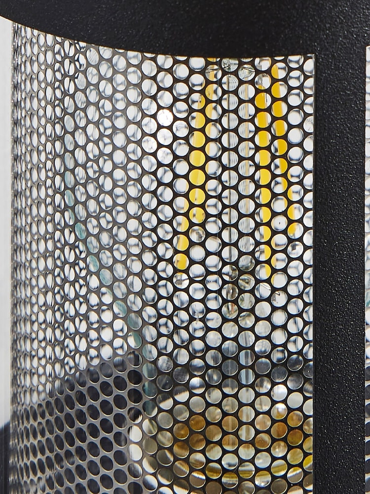 BHS Black Gada 1LT E27 Outdoor Wall Light With Mesh Insert - Image 3 of 3