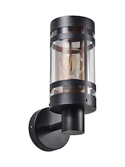 BHS Black Gada 1LT E27 Outdoor Wall Light With Brass Mesh - Image 2 of 3