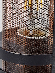 BHS Black Gada 1LT E27 Outdoor Wall Light With Brass Mesh - Image 3 of 3