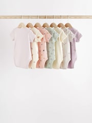 Multi Character Baby Short Sleeve 100% Cotton Bodysuits 7 Pack - Image 2 of 6