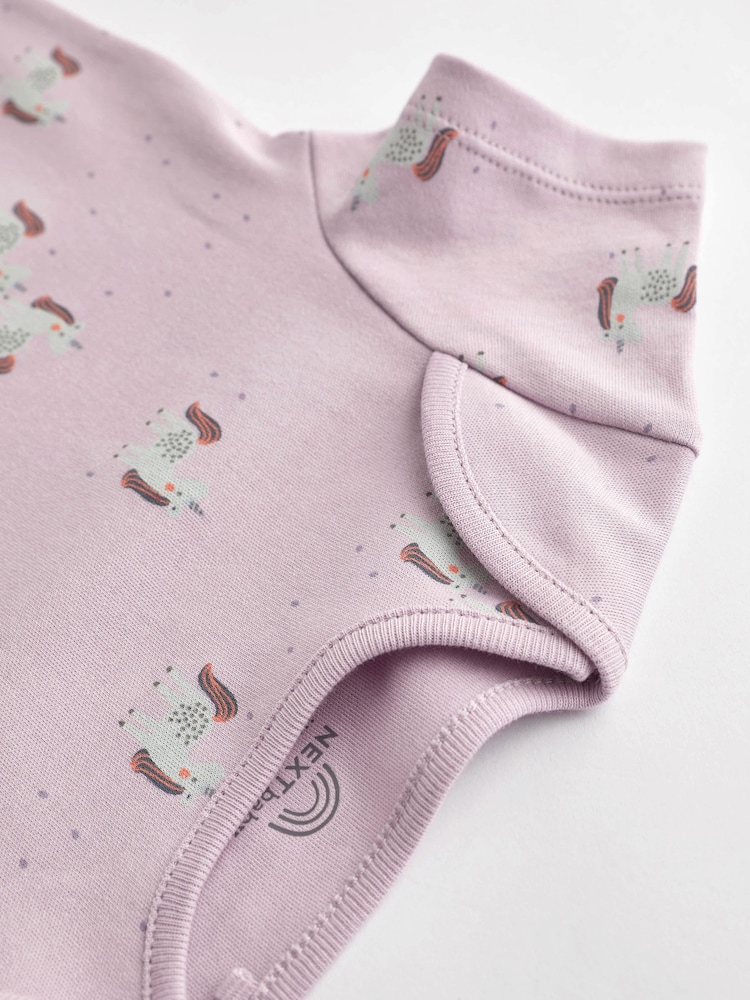 Multi Character Baby Short Sleeve 100% Cotton Bodysuits 7 Pack - Image 6 of 6
