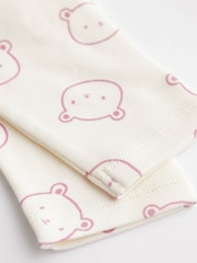 Pink/White Bear Baby 100% Cotton Long Sleeve Bodysuits 4 Pack - Image 5 of 7