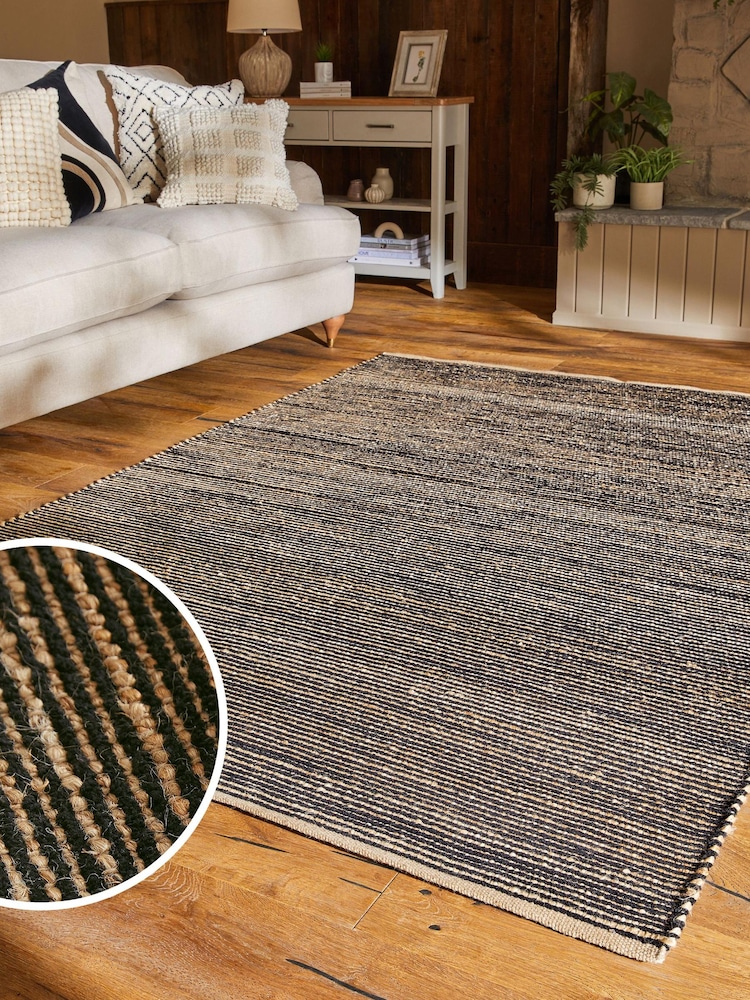 Natural/Black Jute Jara Rug - Image 1 of 6 Natural/Black Jute Jara Rug - Image 1 of 6