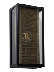 BHS BlackBrown Cuba E27 Box Lantern with Mesh Insert - Image 2 of 3