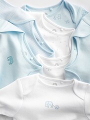 Pale Blue 7 Pack Long Sleeve Baby Bodysuits - Image 4 of 7