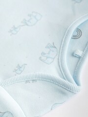 Pale Blue 7 Pack Long Sleeve Baby Bodysuits - Image 6 of 7