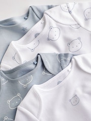 Blue Bear Baby 100% Cotton Long Sleeve Bodysuits 4 Pack - Image 4 of 7