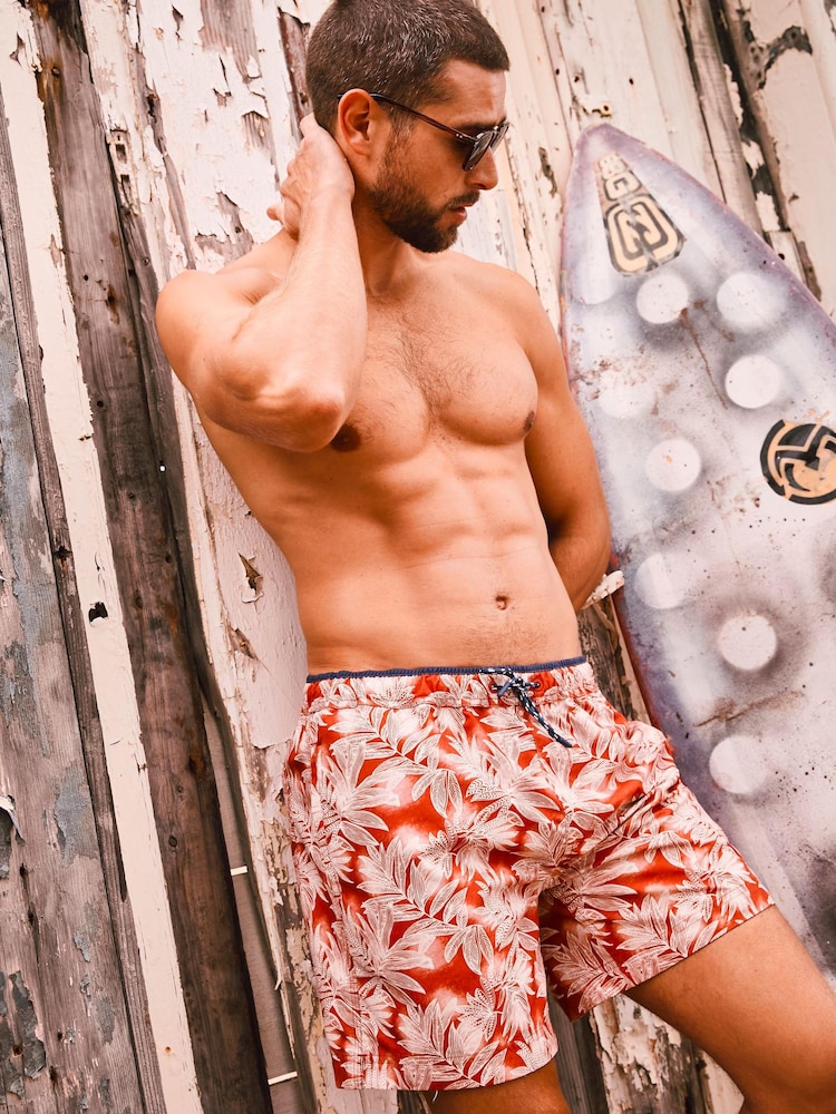 FatFace Trevose Badeshorts mit Blattmuster - Bild 1 von 5