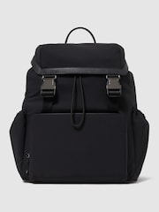Reiss Black Danny Leather Drawstring Backpack - Image 1 of 5