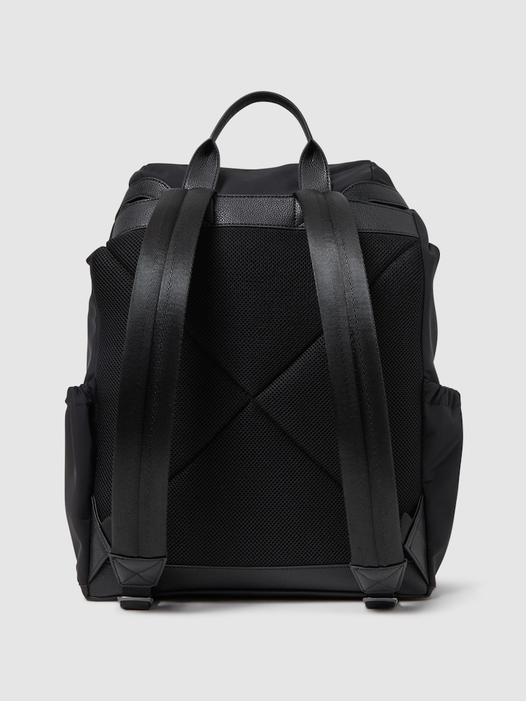 Reiss Black Danny Leather Drawstring Backpack - Image 5 of 5