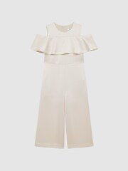 Reiss Ivory Henny Off-The-Shoulder Jumpsuit - Image 1 of 6