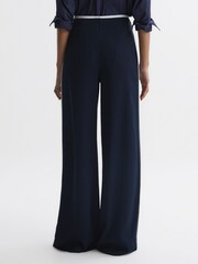 Reiss Navy Lina High Rise Wide Leg Trousers - Image 5 of 9