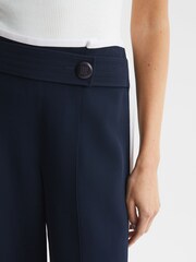 Reiss Navy Lina High Rise Wide Leg Trousers - Image 7 of 9