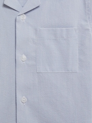Reiss Navy Stripe Saka 4-9 yrs Cuban Collar Striped Short Sleeve Shirt - Image 6 of 6