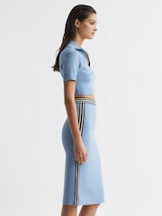 Reiss Blue Brooke High Rise Pencil Skirt Co-Ord - Image 1 of 6