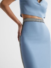 Reiss Blue Brooke High Rise Pencil Skirt Co-Ord - Image 4 of 6