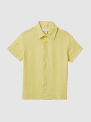Reiss Lemon Holiday Short Sleeve Linen Shirt - Image 2 of 6