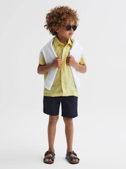 Reiss Lemon Holiday Short Sleeve Linen Shirt - Image 3 of 6