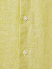 Reiss Lemon Holiday Short Sleeve Linen Shirt - Image 6 of 6