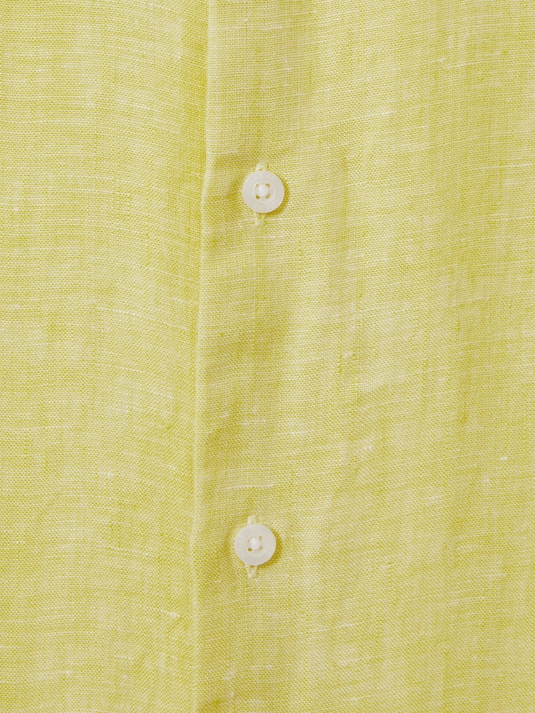 Reiss Lemon Holiday Short Sleeve Linen Shirt - Image 6 of 6