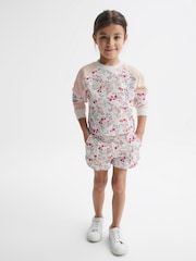 Reiss Pink Print Harper Relaxed Floral Printed Shorts - Image 3 of 6