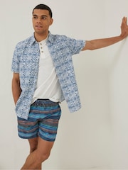 FatFace Blue Trevose Scribble Swim Shorts - Image 1 of 5