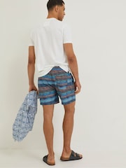 FatFace Blue Trevose Scribble Swim Shorts - Image 2 of 5