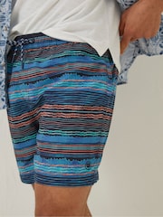 FatFace Blue Trevose Scribble Swim Shorts - Image 4 of 5