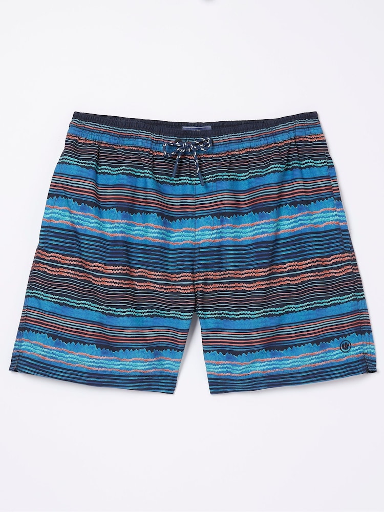 FatFace Blue Trevose Scribble Swim Shorts - Image 5 of 5