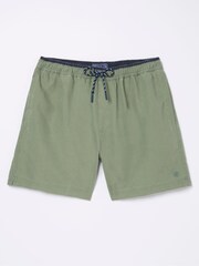 FatFace Green Trevose Plain Swim Shorts - Image 4 of 4