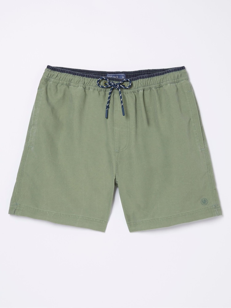 FatFace Green Trevose Plain Swim Shorts - Image 4 of 4