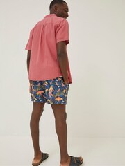 FatFace Blue Trevose Parrot Swim Shorts - Image 1 of 6
