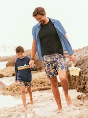 FatFace Blue Trevose Parrot Swim Shorts - Image 4 of 6