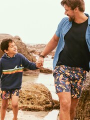 FatFace Blue Trevose Parrot Swim Shorts - Image 5 of 6