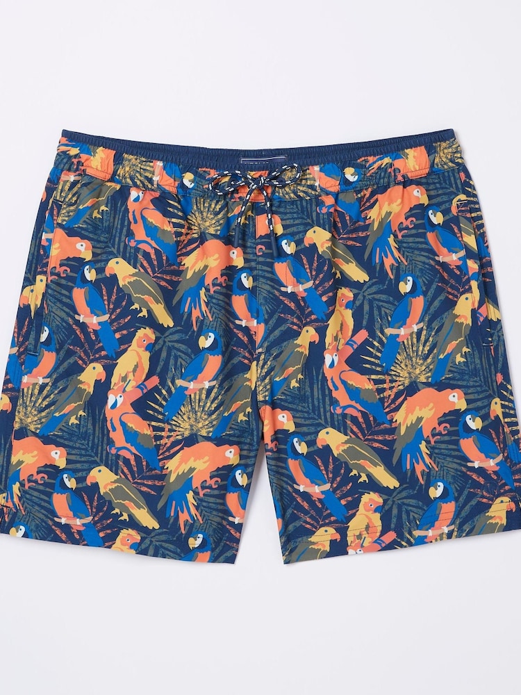 FatFace Blue Trevose Parrot Swim Shorts - Image 6 of 6