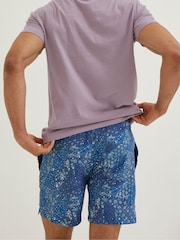FatFace Blue Trevose Patchwork Swim Shorts - Image 1 of 3