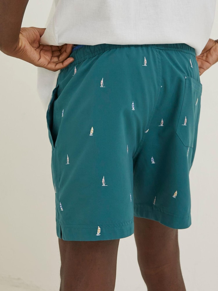 FatFace Green Trevose Boat Swim Shorts - Image 2 of 5