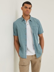 FatFace Green Geo Indigo Print Shirt - Image 1 of 4