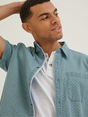 FatFace Green Geo Indigo Print Shirt - Image 3 of 4