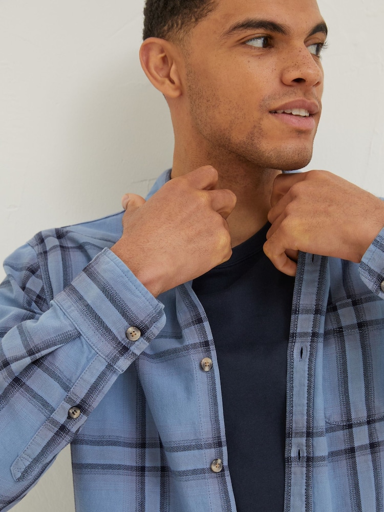 FatFace Blue Ockley Ombre Check Shirt - Image 4 of 4