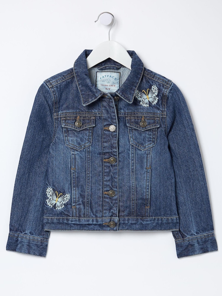 FatFace Blue Embroidered Denim Jacket - Image 2 of 2