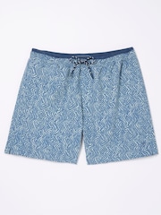 FatFace Blue Trevose Tile Print Swim Shorts - Image 3 of 4