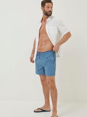FatFace Blue Trevose Shark Swim Shorts - Image 3 of 6